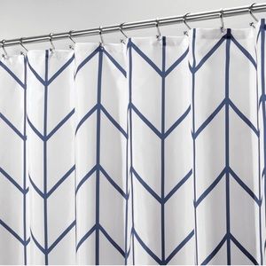 Navy and White Shower Curtain